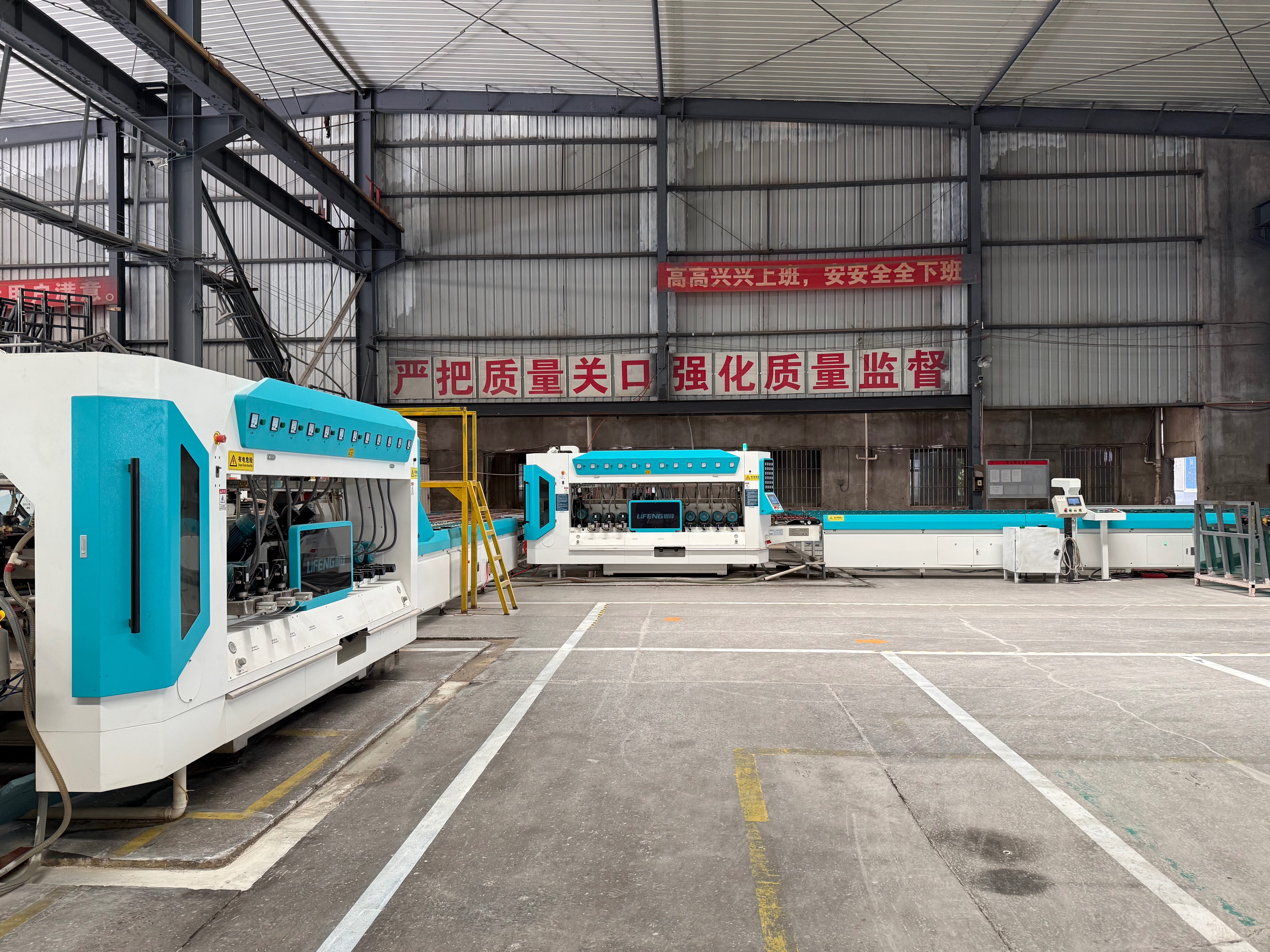 直线磨边机生产线